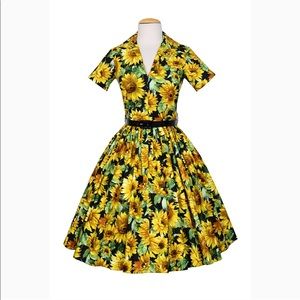 Bernie Dexter Drive In Dress Sunflowers Small